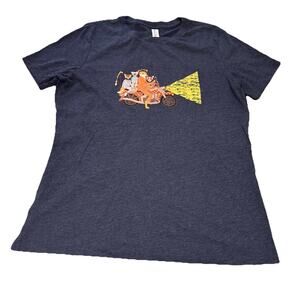 The Fantastic Mr. Fox Riding Motorbike NWOT Women’s Medium T-Shirt navy